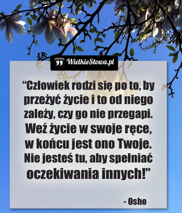 Człowiek rodzi się po to...