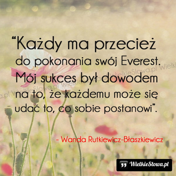 Cytaty motywujące: Każdy ma przecież do pokonania swój Everest...