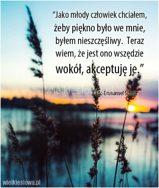 Jako młody człowiek chciałem, żeby piękno...