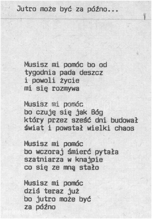 Jutro może być za późno...